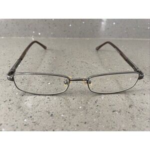 New Globe M558 BROWN 50-16-140 Gunmetal Metal Full Rim Eyeglasses Frames ONLY